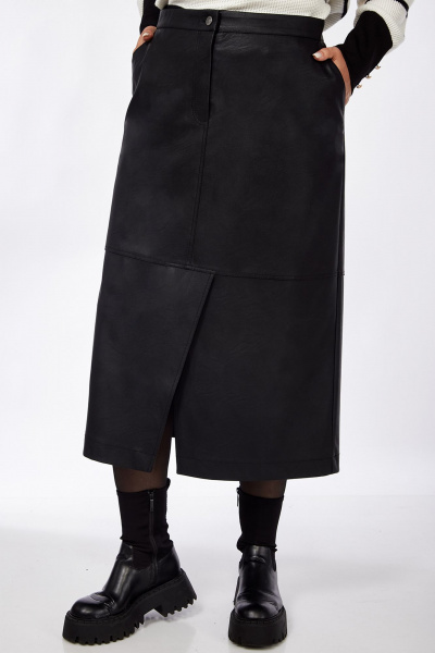 Юбка из эко-кожи с разрезами и карманами Jurimex 3026 - фото 4