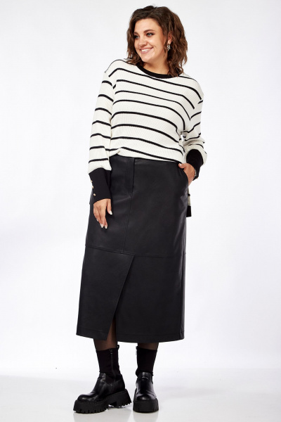 Юбка из эко-кожи с разрезами и карманами Jurimex 3026 - фото 2