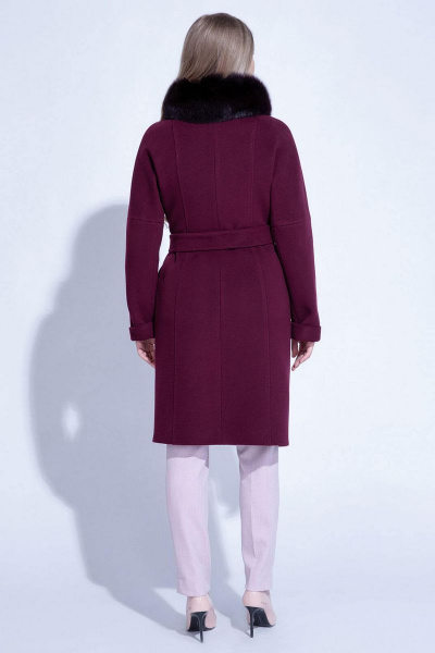 Пальто ElectraStyle НП4У-9127-128 бург. - фото 3