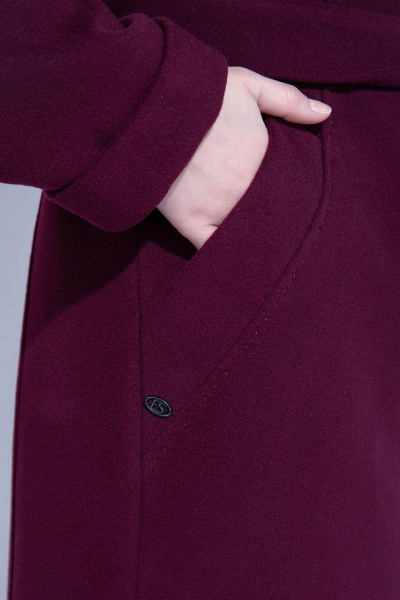 Пальто ElectraStyle НП4У-9127-128 бург. - фото 5