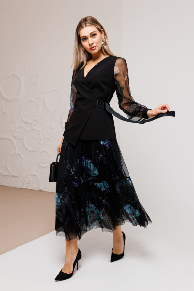 Жакет, юбка Ambera Style 2055 черный - фото 10