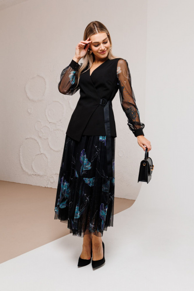 Жакет, юбка Ambera Style 2055 черный - фото 6