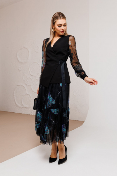 Жакет, юбка Ambera Style 2055 черный - фото 4