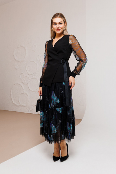 Жакет, юбка Ambera Style 2055 черный - фото 2