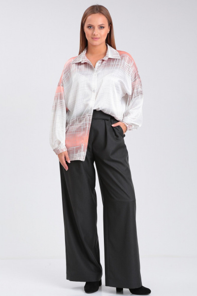 Брюки палаццо из смесовой ткани с складками и карманами Angelina & Сompany 923 - фото 5