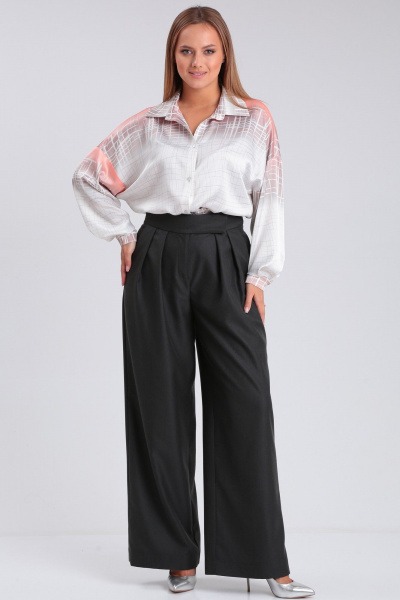 Брюки палаццо из смесовой ткани с складками и карманами Angelina & Сompany 923 - фото 6