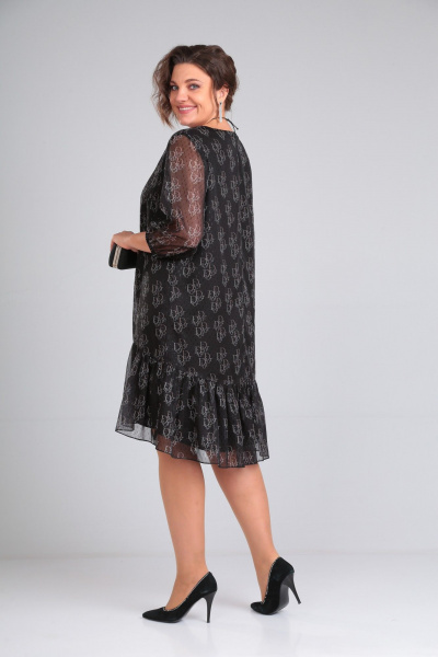 Круглогодичное нарядное платье с шифоновой воланами отделкой БагираАнТа 835 дизайн"dior" - фото 3