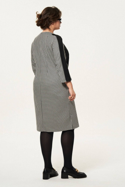 Деловое платье-смаль из текстиля с карманами и вставками Slaviaelit 529 - фото 2