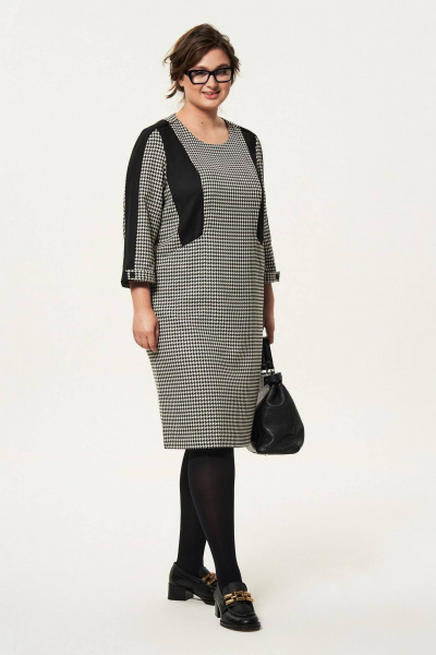 Деловое платье-смаль из текстиля с карманами и вставками Slaviaelit 529 - фото 1