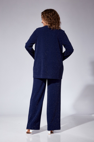 Комплект брюки джемпер топ нарядный трикотаж VI ORO VR-1102 синий - фото 10