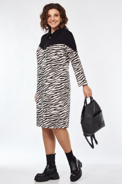 Платье прямого силуэта с откосной кокеткой и воротником Matini 3.1735 - фото 7