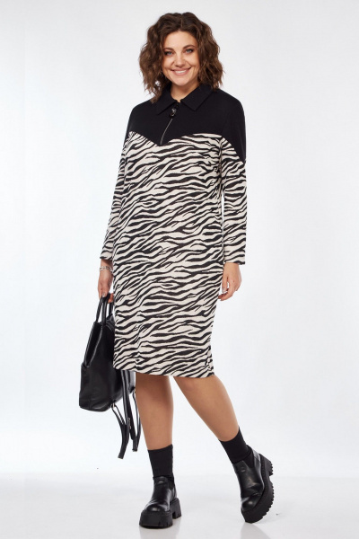 Платье прямого силуэта с откосной кокеткой и воротником Matini 3.1735 - фото 6