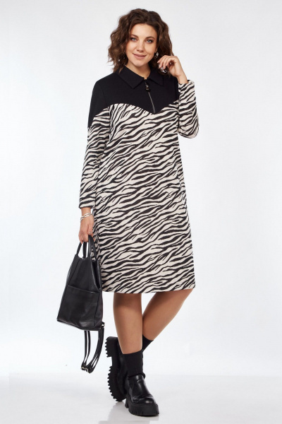 Платье прямого силуэта с откосной кокеткой и воротником Matini 3.1735 - фото 5