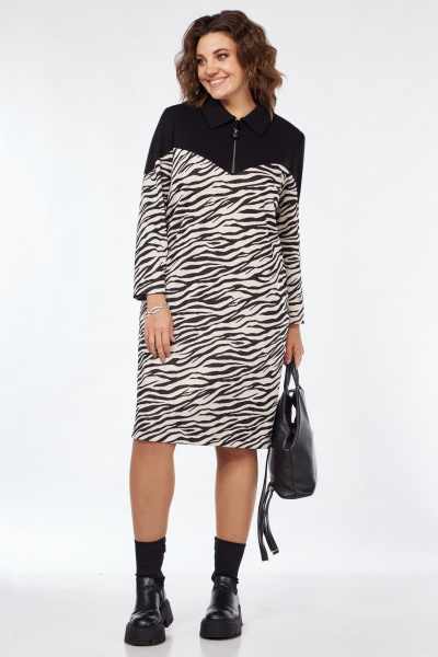 Платье прямого силуэта с откосной кокеткой и воротником Matini 3.1735 - фото 1