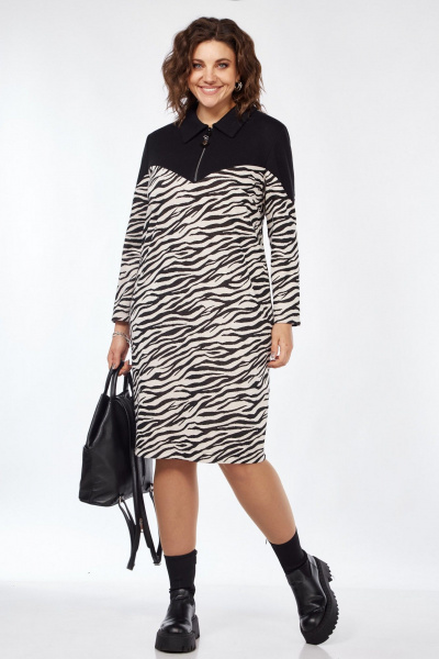 Платье прямого силуэта с откосной кокеткой и воротником Matini 3.1735 - фото 3