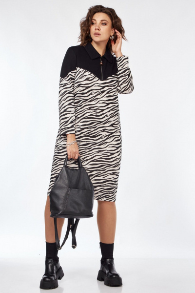 Платье прямого силуэта с откосной кокеткой и воротником Matini 3.1735 - фото 2