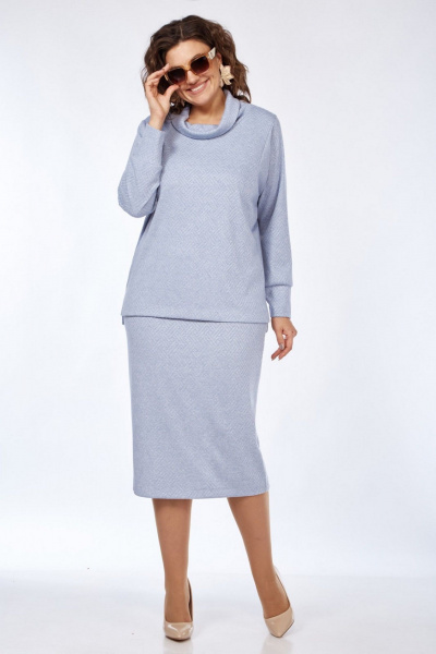 Блуза и юбка комплект из трикотажа с воротником хомутом Matini 1.1745 - фото 7