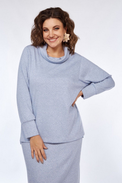 Блуза и юбка комплект из трикотажа с воротником хомутом Matini 1.1745 - фото 3