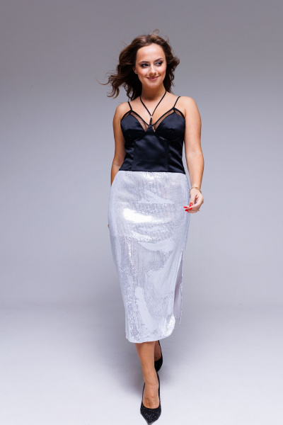 Корсет нарядный с сеткой на бретелях AURA otd 2129 черный - фото 5