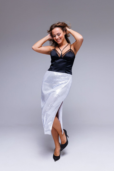 Корсет нарядный с сеткой на бретелях AURA otd 2129 черный - фото 3