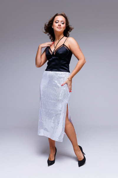 Корсет нарядный с сеткой на бретелях AURA otd 2129 черный - фото 2