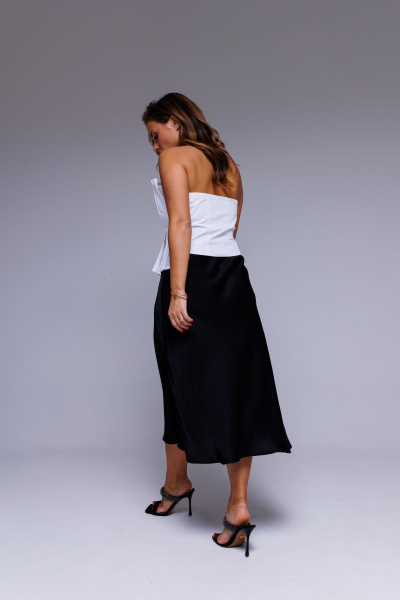 Белый топ из текстиля с складками и боковой молнией AURA otd 2131 белый - фото 9