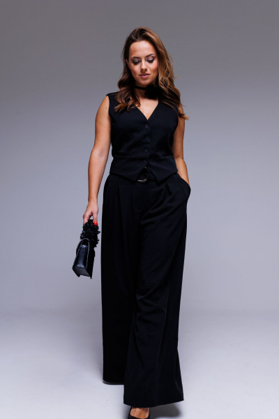 Жилет классический черный нарядный Круглогодичный AURA otd 2132 черный - фото 5