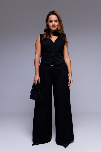 Жилет классический черный нарядный Круглогодичный AURA otd 2132 черный - фото 4