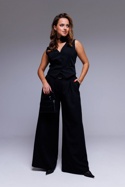 Жилет классический черный нарядный Круглогодичный AURA otd 2132 черный - фото 2