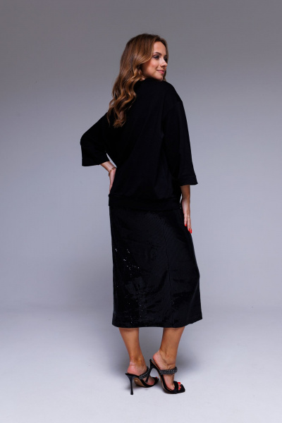 Юбка миди в пайетки черная для вечерних нарядов AURA otd 5044 черный - фото 11