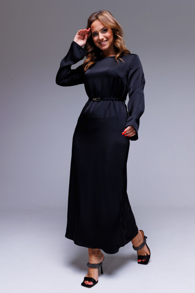 Платье нарядное макси из дабл шёлка AURA otd 3229 черный - фото 10