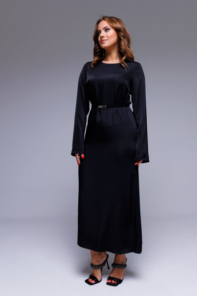 Платье нарядное макси из дабл шёлка AURA otd 3229 черный - фото 9