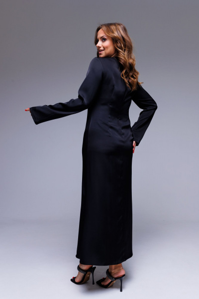 Платье нарядное макси из дабл шёлка AURA otd 3229 черный - фото 6