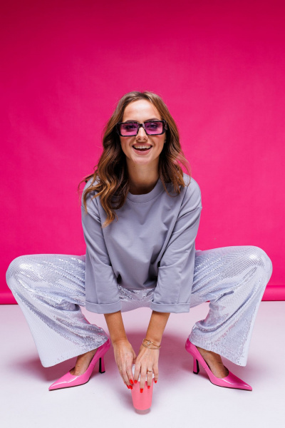 Брюки AURA otd 4116 серебро - фото 15