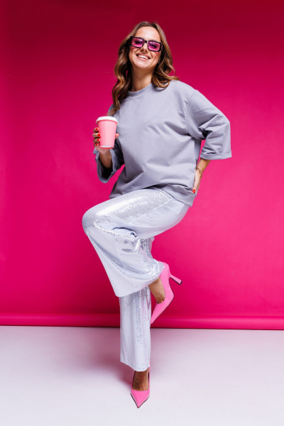 Брюки AURA otd 4116 серебро - фото 14