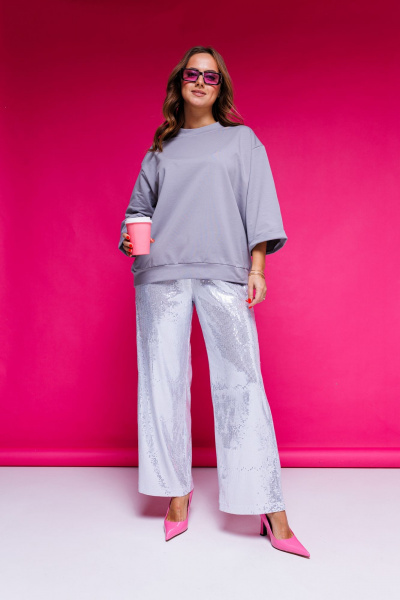 Брюки AURA otd 4116 серебро - фото 11