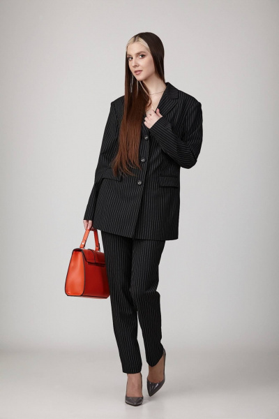 Деловой женский комплект брюки и жакет из текстиля Rosheli 885 - фото 1