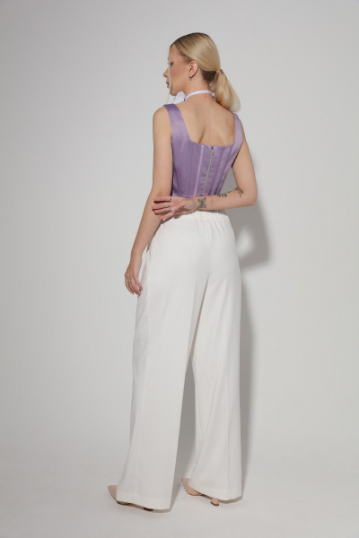 Костюм 2-ка из текстиля с расширенным жакетом и брюками LM.Wear БК4020 - фото 9