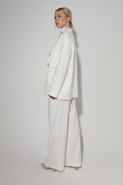 Костюм 2-ка из текстиля с расширенным жакетом и брюками LM.Wear БК4020 - фото 8