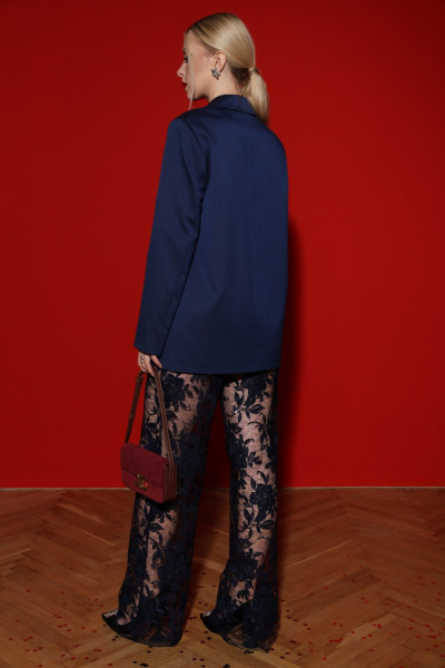 Синий нарядный жакет с расширенным плечевым поясом LM.Wear М43-2 - фото 5