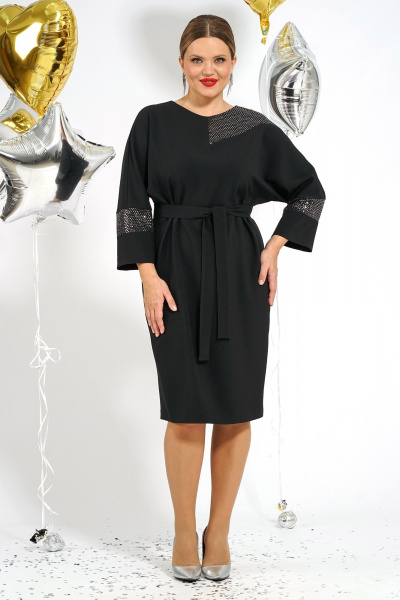 Платье с поясом и пайетками в нарядном стиле Alani Collection 2027 - фото 1