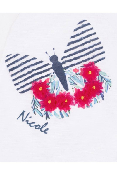 Джемпер для девочки вязаный с оборками и пуговицей Bell Bimbo 200002 белый - фото 3