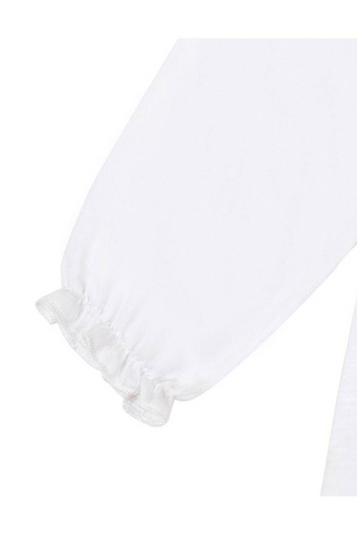 Джемпер для девочки вязаный с оборками и пуговицей Bell Bimbo 200002 белый - фото 4