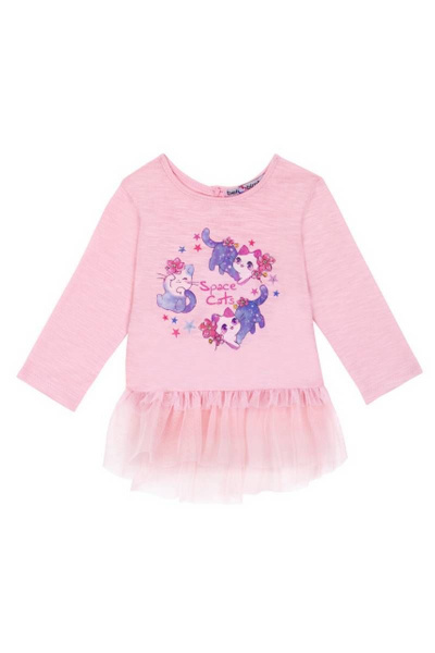 Демисезонный розовый джемпер с принтами и юбкой Bell Bimbo 200008 св.розовый - фото 1