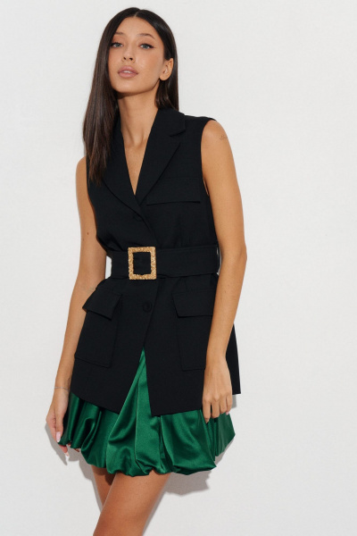 Юбка свободного кроя из изумрудного полотна 47 см ANNETE A417 - фото 6