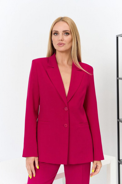 Бежевый деловой комплект с зауженными брюками и жакетом Azzara 918В - фото 3