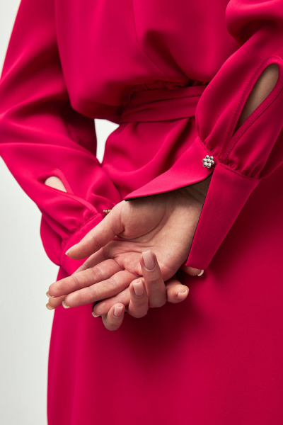 Элегантное платье на запах из текстиля с поясом и длинным рукавом Femme & Devur 80259 1.13F(170) - фото 3