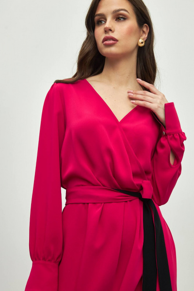 Элегантное платье на запах из текстиля с поясом и длинным рукавом Femme & Devur 80259 1.13F(170) - фото 2