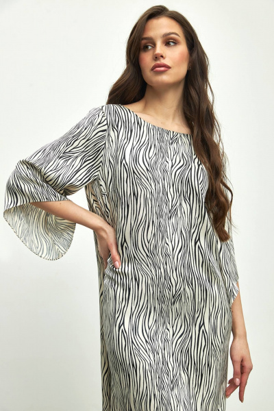 Платье коктейльное из вискозы с ярким принтом и рукавами-фонариками Femme & Devur 80251 1.32F(170) - фото 2