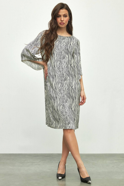 Платье коктейльное из вискозы с ярким принтом и рукавами-фонариками Femme & Devur 80251 1.32F(170) - фото 1